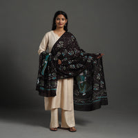 Brown - Cotton Hand Batik Print Dupatta 40