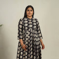 Buy Black Printed Cotton Flared Kalamkari Kurta for Women