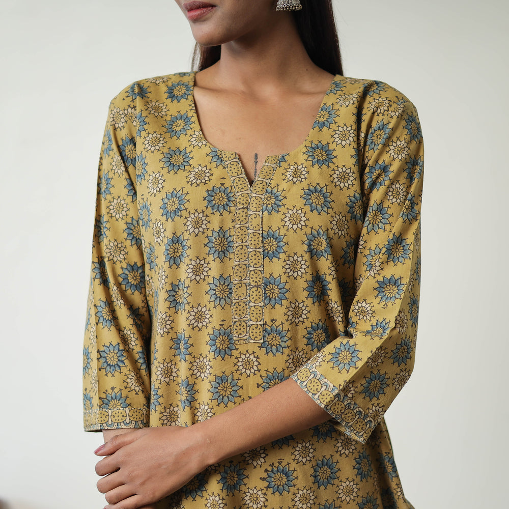 Block Printed Cotton Straight Ajrakh Kurta 29