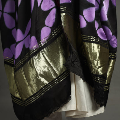 Multicolor - Shibori Clamp Dyed Modal Silk Dupatta with Zari Border 14