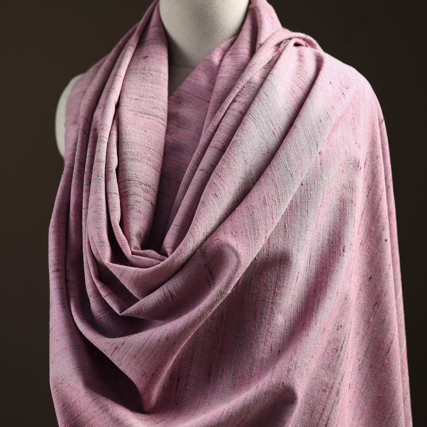 Kutch Bhujodi Handspun Handwoven Merino Wool x Katia Silk Chomuk Buta Shawl 09