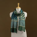 Green - Pipad Hand Block Print Natural Dyed Chanderi Silk Handloom Stole 66