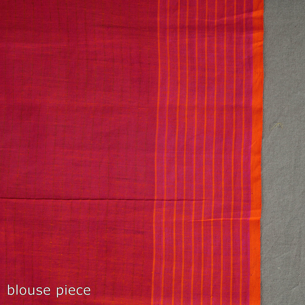 Purple - Stripes Cotton Handloom Saree 11