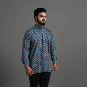Buy Kantha Stitch Cotton Short Jaipur Kurta for Men