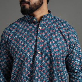 Buy Kantha Stitch Cotton Short Jaipur Kurta for Men