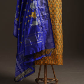 Pochampally Ikat Handloom Sico Unstitched Dress Material: Kurta with Mulberry Silk Dupatta 42
