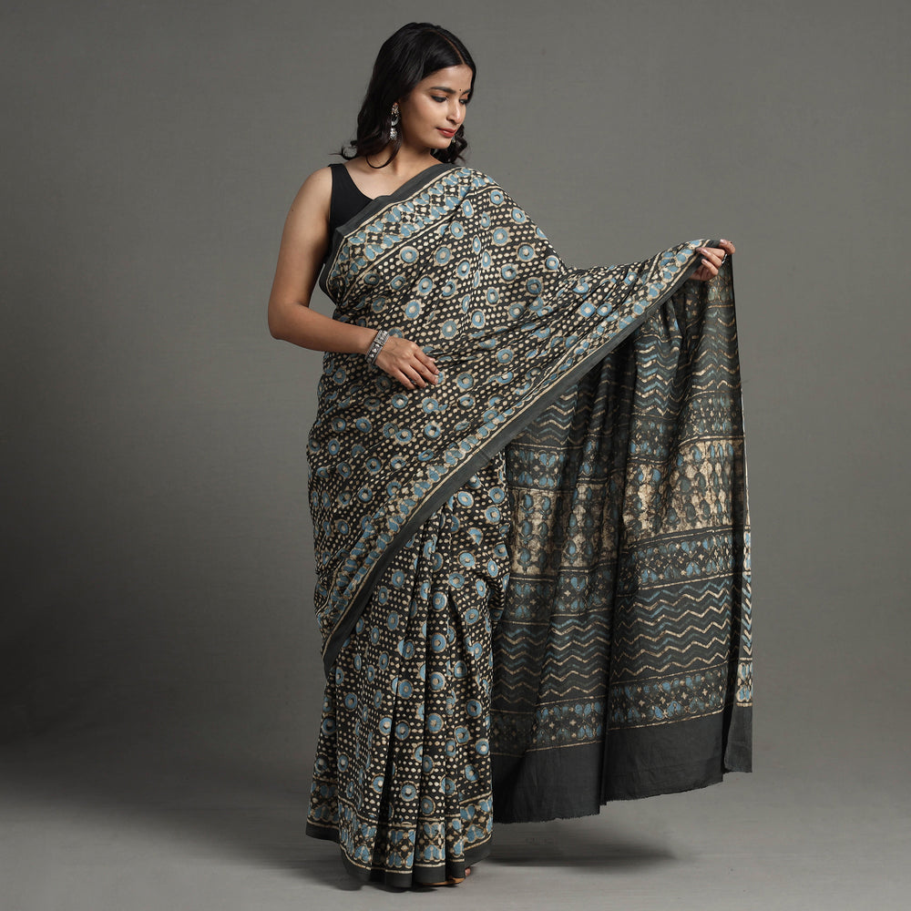 block printed saree