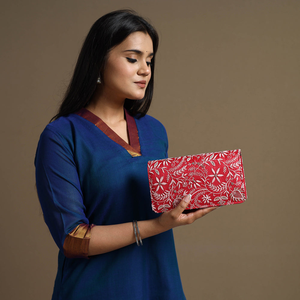 Chikankari Embroidery Clutch / Sling Bag