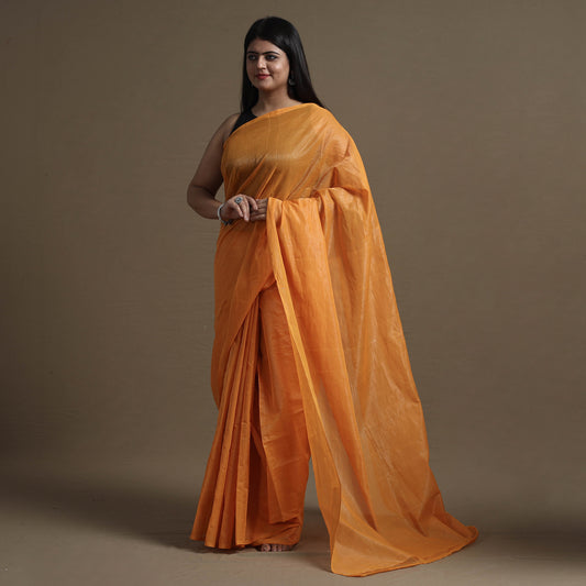 Orange - Traditional Venkatagiri Handloom Cotton Zari Saree