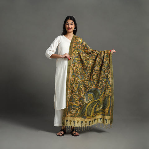 Mangalagiri Cotton Handpainted Pen Work Kalamkari Dupatta 05