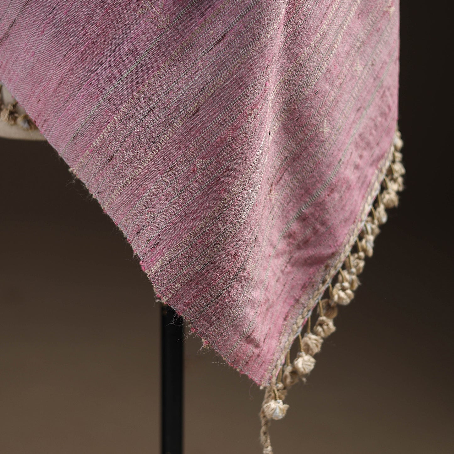 Kutch Bhujodi Handspun Handwoven Merino Wool x Katia Silk Chomuk Buta Shawl 09