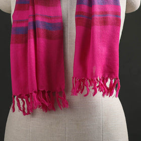 Pink - Kumaun Handwoven Pure Merino Wool Stole 131