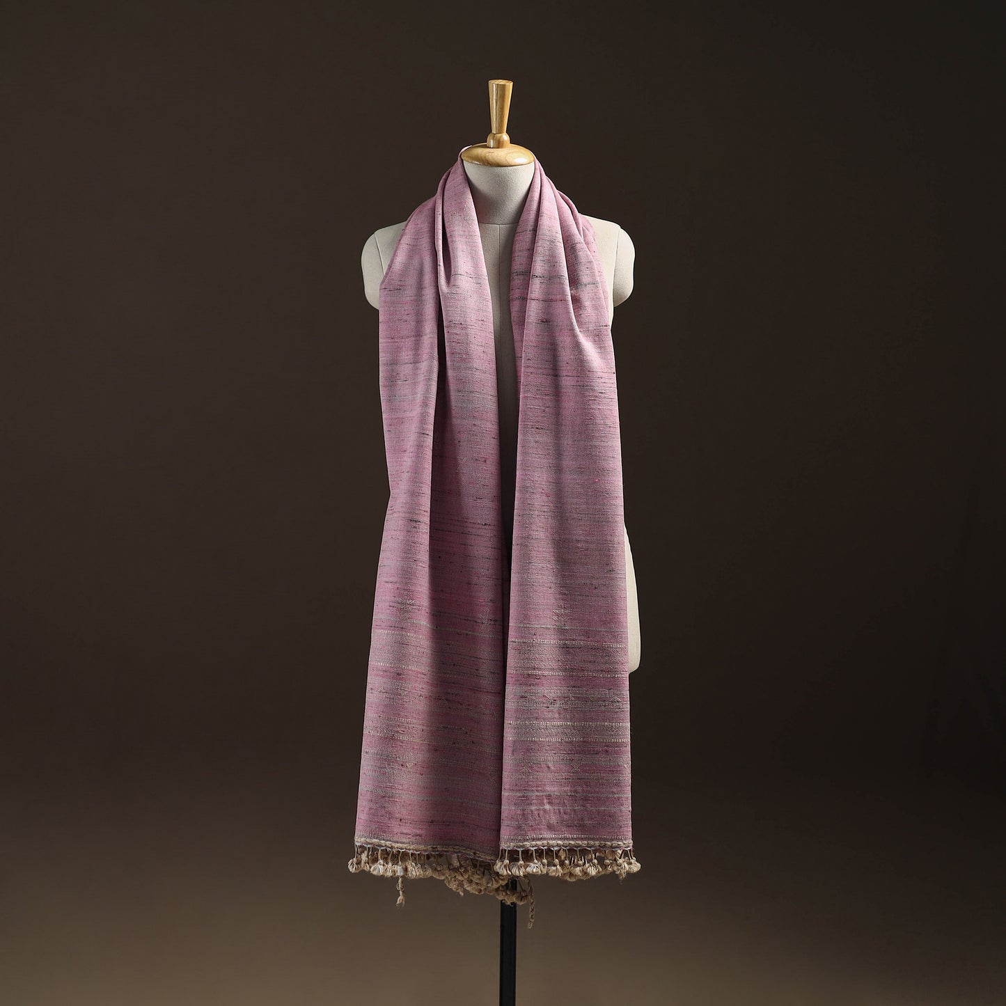 Kutch Bhujodi Handspun Handwoven Merino Wool x Katia Silk Chomuk Buta Shawl 09