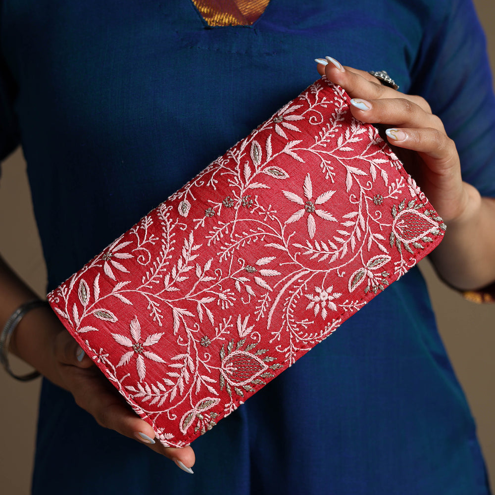 Chikankari Embroidery Clutch / Sling Bag