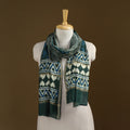 Green - Pipad Hand Block Print Natural Dyed Chanderi Silk Handloom Stole 69