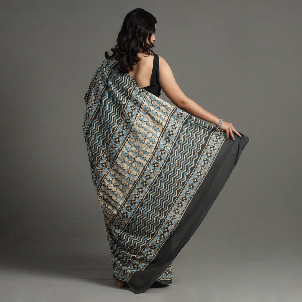 block printed saree