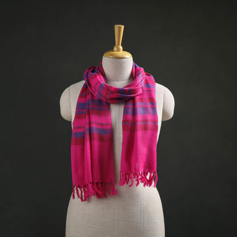 Pink - Kumaun Handwoven Pure Merino Wool Stole 131