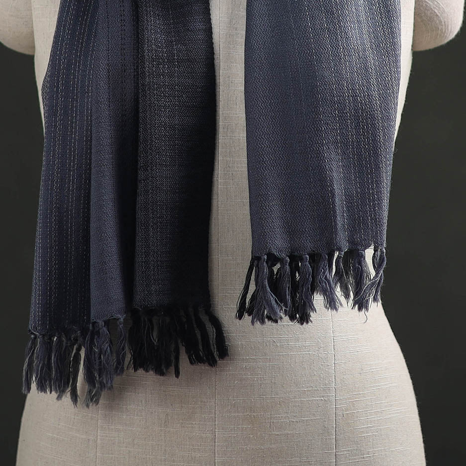 Grey - Double Shade Kumaun Handwoven Pure Merino Wool Stole 132