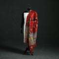 Red - Mata Ni Pachedi Handpainted Natural Dyed Chanderi Silk Handloom Dupatta 17