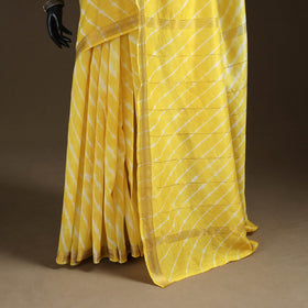 Chanderi Silk Leheriya Tie-Dye Saree with Zari Border 14