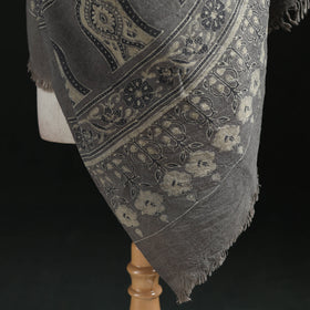 Ajrakh Hand Block Print Natural Dyed Handwoven Acrylic Wool Shawl 22