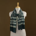 Green - Pipad Hand Block Print Natural Dyed Chanderi Silk Handloom Stole 70