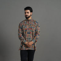 Kantha Stitch Cotton Short Sanganeri Kurta for Men 15