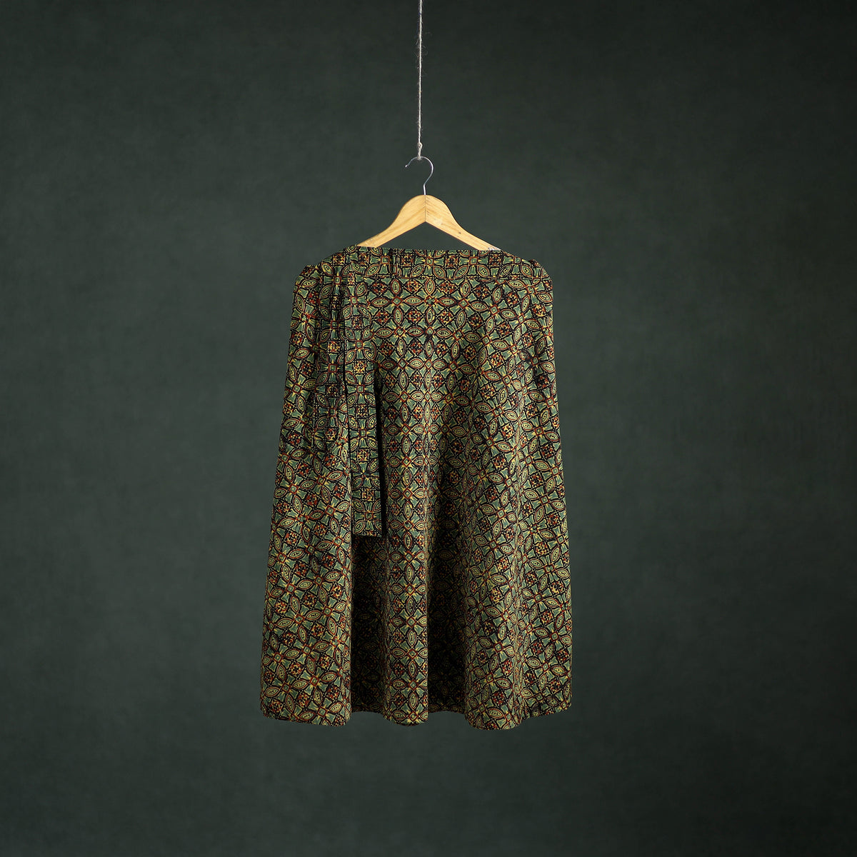 Ajrakh Hand Block Print Cotton Wrap Around Skirt 03