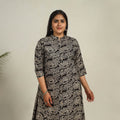 Buy Black Printed Cotton A-Line Kalamkari Kurta For Women