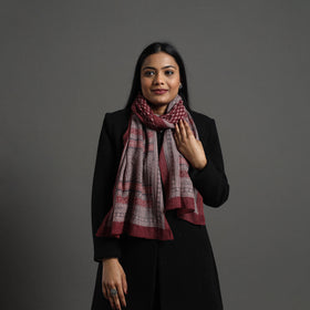  Maroon Bagh Hand Block Printed Merino Woollen Stole