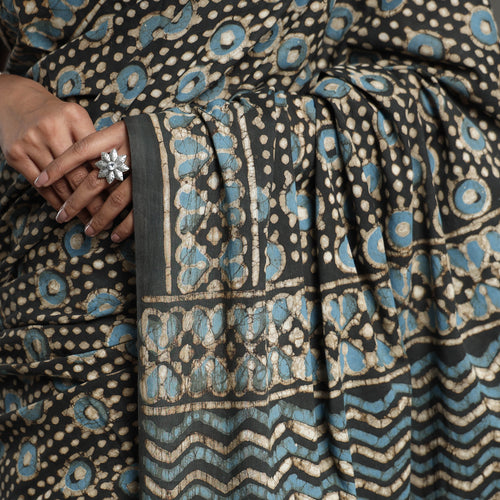 block printed saree