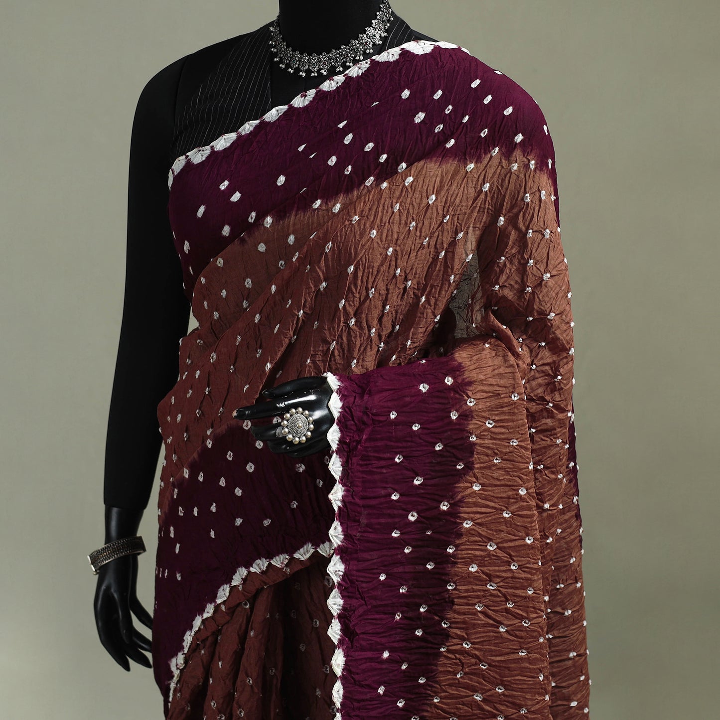 Kutch Tie-Dye Bandhani Cotton Saree with Blouse Piece 44