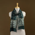 Green - Pipad Hand Block Print Natural Dyed Chanderi Silk Handloom Stole 72