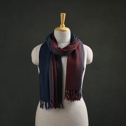 Multicolor - Double Shade Kumaun Handwoven Pure Merino Wool Stole 133