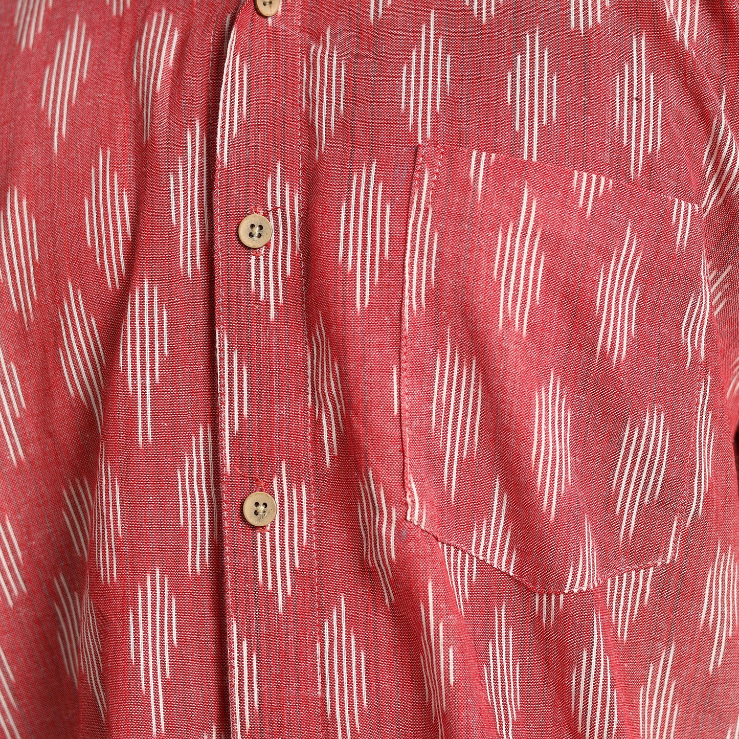 Buy Maroon Pochampally Ikat Weave Cotton Men Half Sleeve Shirt 12 Online at iTokri.com