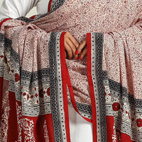 Maroon - Hand Block Print Cotton Bagh Dupatta 17