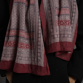  Maroon Bagh Hand Block Printed Merino Woollen Stole