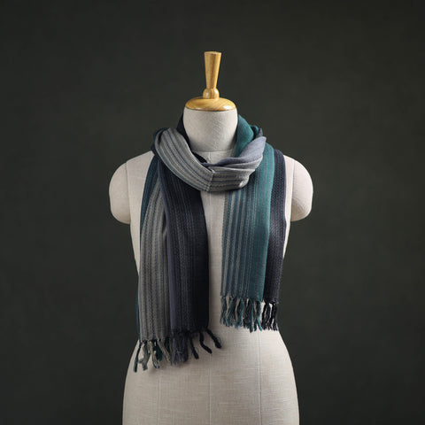 Multicolor - Double Shade Kumaun Handwoven Pure Merino Wool Stole 135