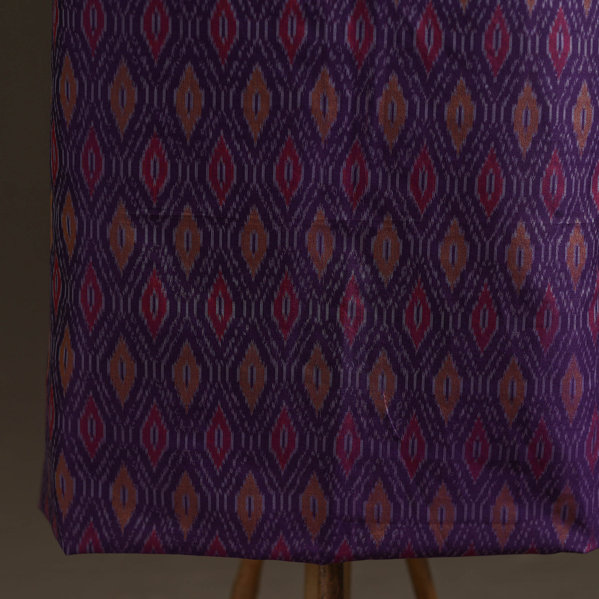 Purple - Pochampally Ikat Handloom Sico Unstitched Dress Material: Kurta with Mulberry Silk Dupatta 43