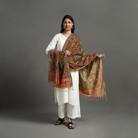 Red - mangalagiri cotton handpainted pen work kalamkari