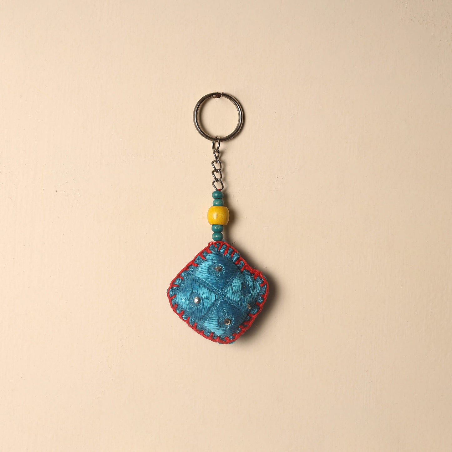 Handcrafted Phulkari Embroidered Keychain 07