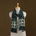 Green - Pipad Hand Block Print Natural Dyed Chanderi Silk Handloom Stole 74