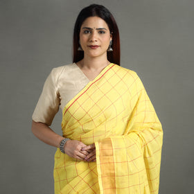  Traditional Venkatagiri Handloom Cotton Checks Saree with Thread & Zari Buti 23 