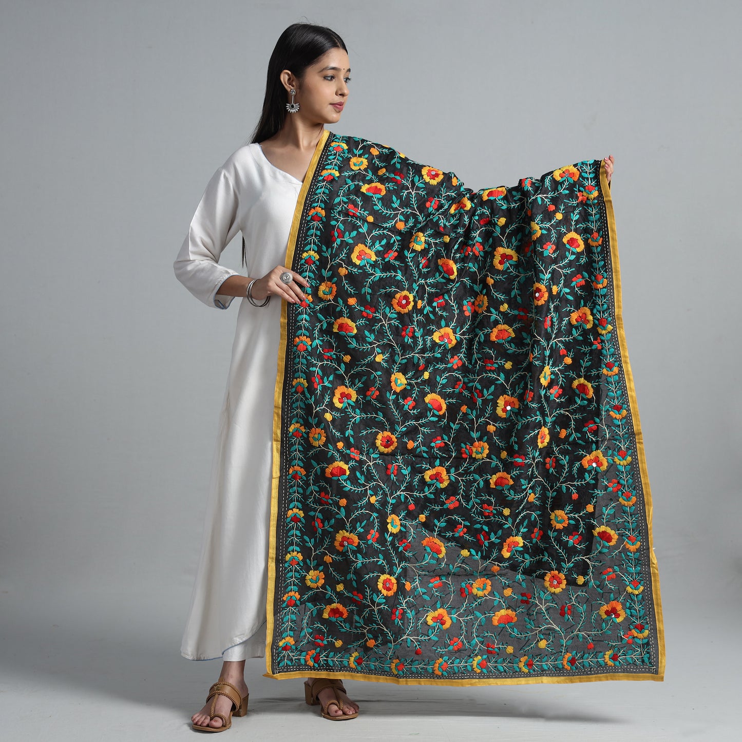 Phulkari Embroidered Dupatta