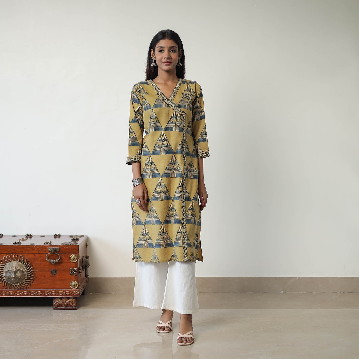 Block Printed Cotton Straight Ajrakh Kurta 35