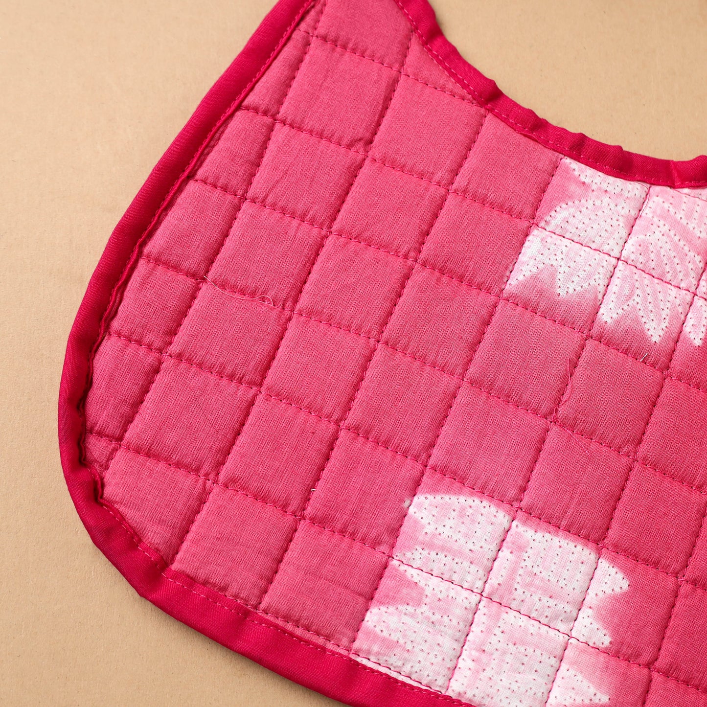 Pink Handmade Cotton Baby Bib