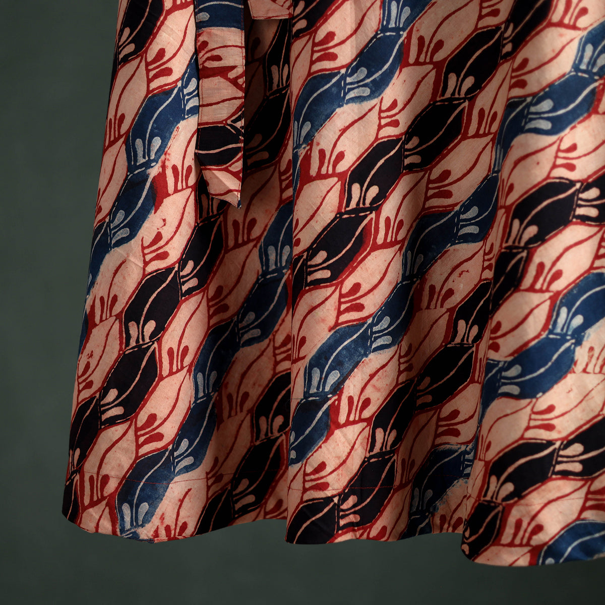Ajrakh Hand Block Print Cotton Wrap Around Skirt 02