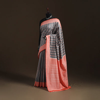 Pochampally Ikat Weave Mercerised Cotton Saree 05