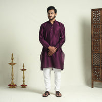 Plain silk men kurta