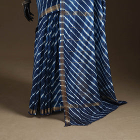 Chanderi Silk Leheriya Tie-Dye Saree with Zari Border 15
